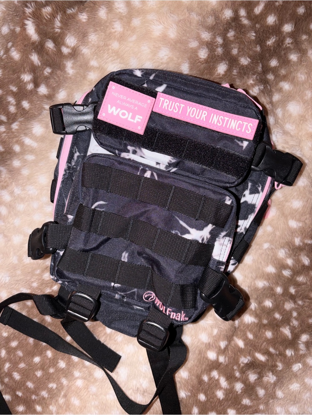 WOLFpak 9L mini tactical backpack, black & white crackle in discontinued color